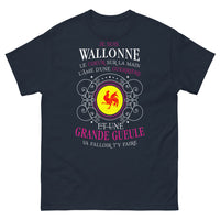Thumbnail for T-shirt Wallonne marine - Guerrière au grand cœur