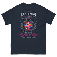 Thumbnail for T-shirt Bourgogne marine - Le cœur sur la main, l'âme d'une guerrière