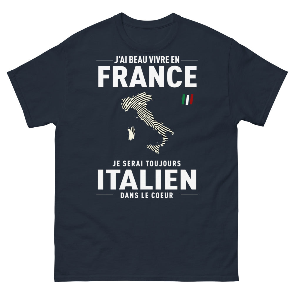 T-shirt Italie bleu marine - Toujours Italien dans le cœur