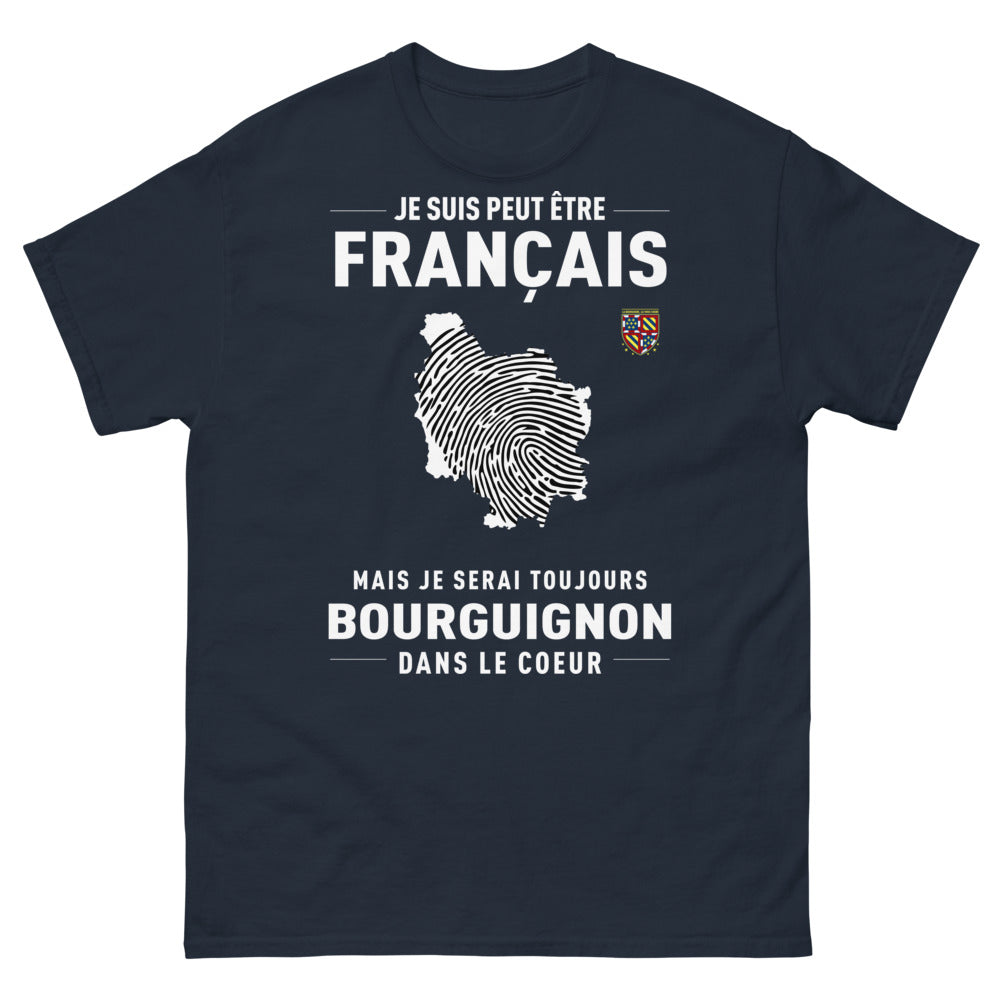 T-shirt Bourgogne marine - Je suis bourguignon dans le cœur
