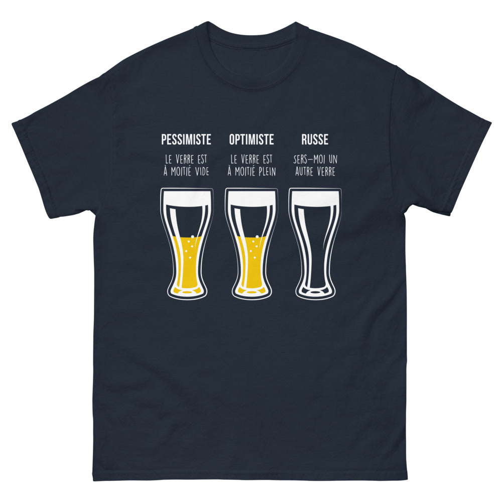 T-shirt Russe marine - Pessimiste, optimiste ou russe ?