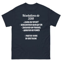 Thumbnail for T-shirt Bretagne marine - Résolutions de 2018 avec humour