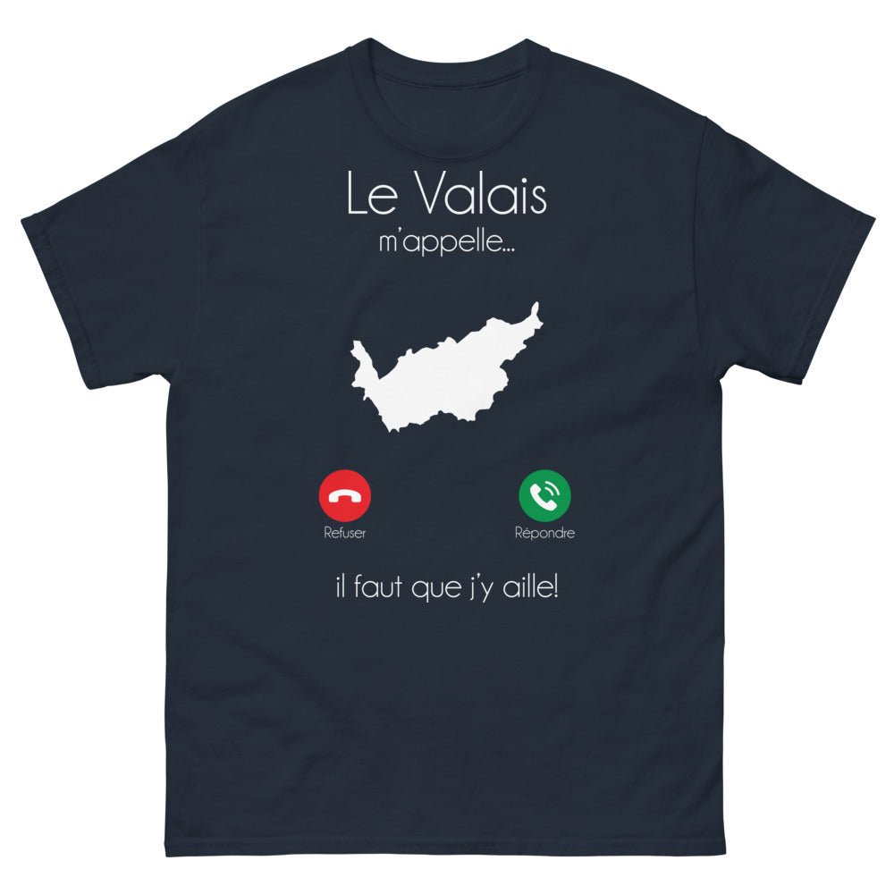 T-shirt Valais marine - Le Valais m'appelle, il faut que j'y aille
