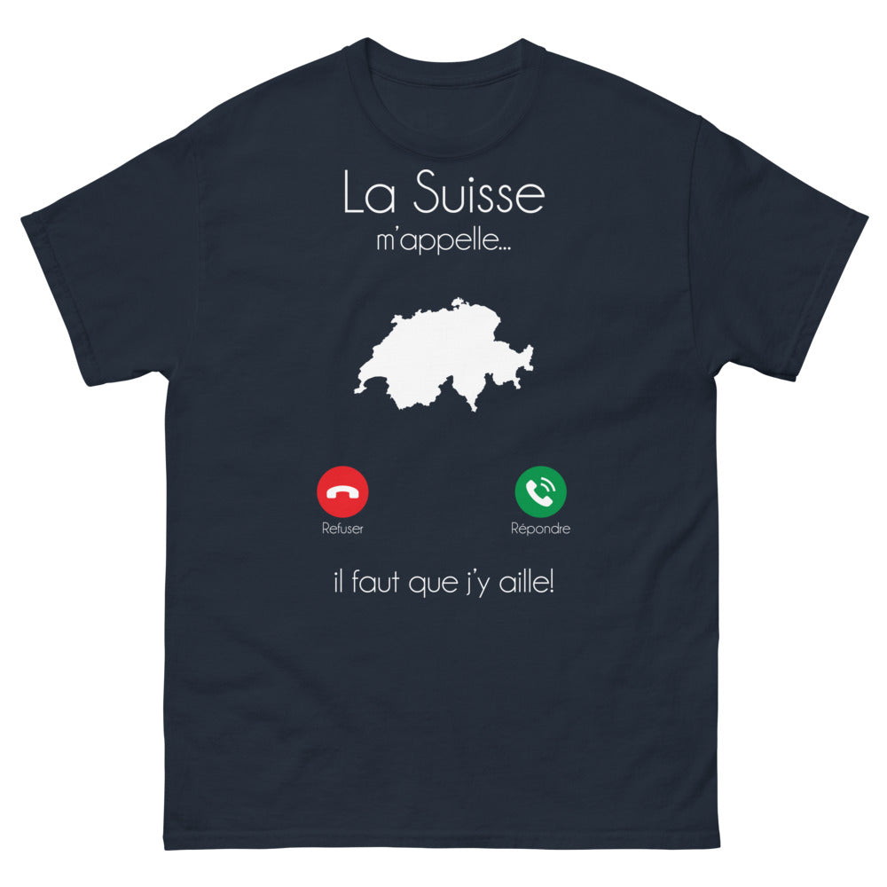 T-shirt Suisse marine - La Suisse m'appelle, il faut y aller