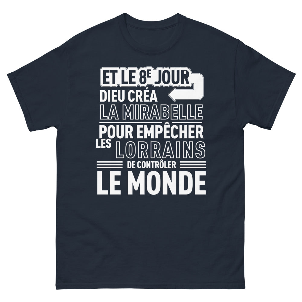 T-shirt Lorraine marine - Et le 8e jour Dieu créa la Mirabelle