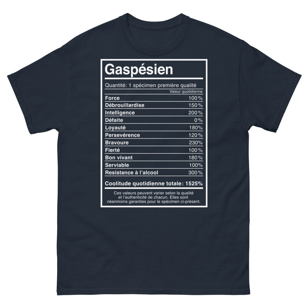 T-shirt Gaspésien marine - Fiers habitants de la pointe