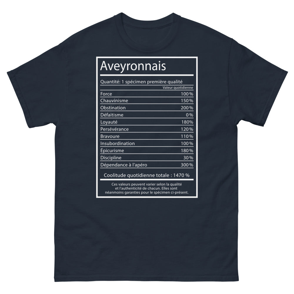 T-shirt Aveyronnais marine - Fierté et humour régional