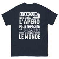 Thumbnail for T-shirt Picard marine - Dieu créa l'apéro avec humour