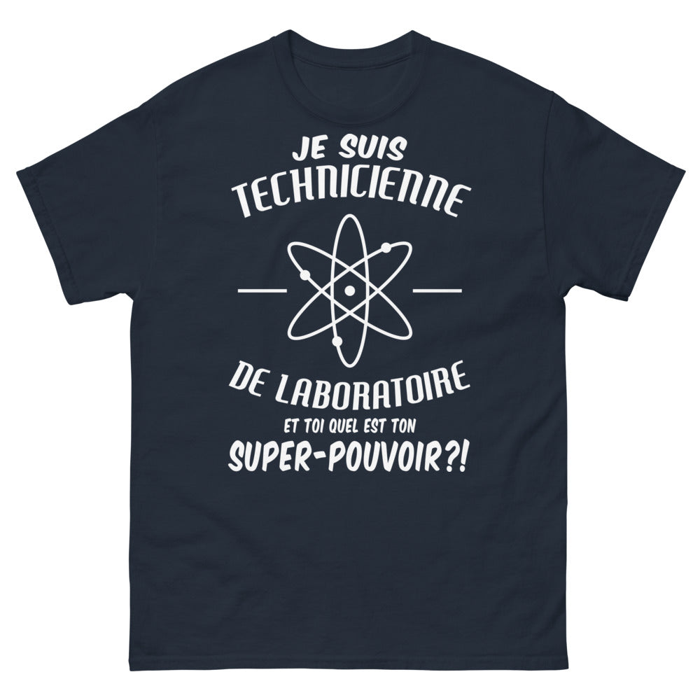 T-shirt technicienne de laboratoire marine - Quel est ton super pouvoir ?