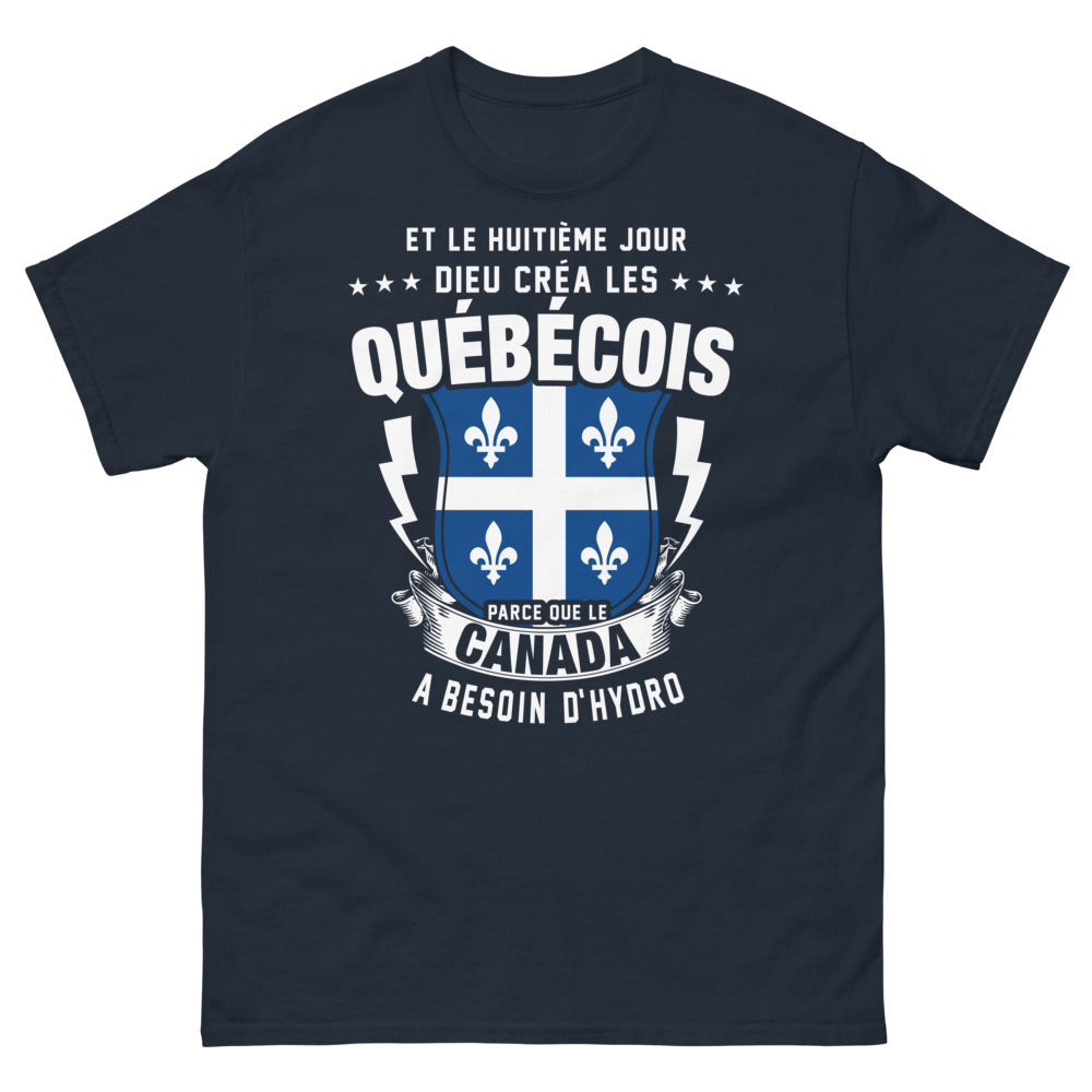 T-shirt Québec marine - Dieu créa les Québécois
