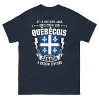 Thumbnail for T-shirt Québec marine - Dieu créa les Québécois
