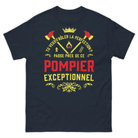 Thumbnail for T-shirt pompier marine - Approchez la perfection avec humour