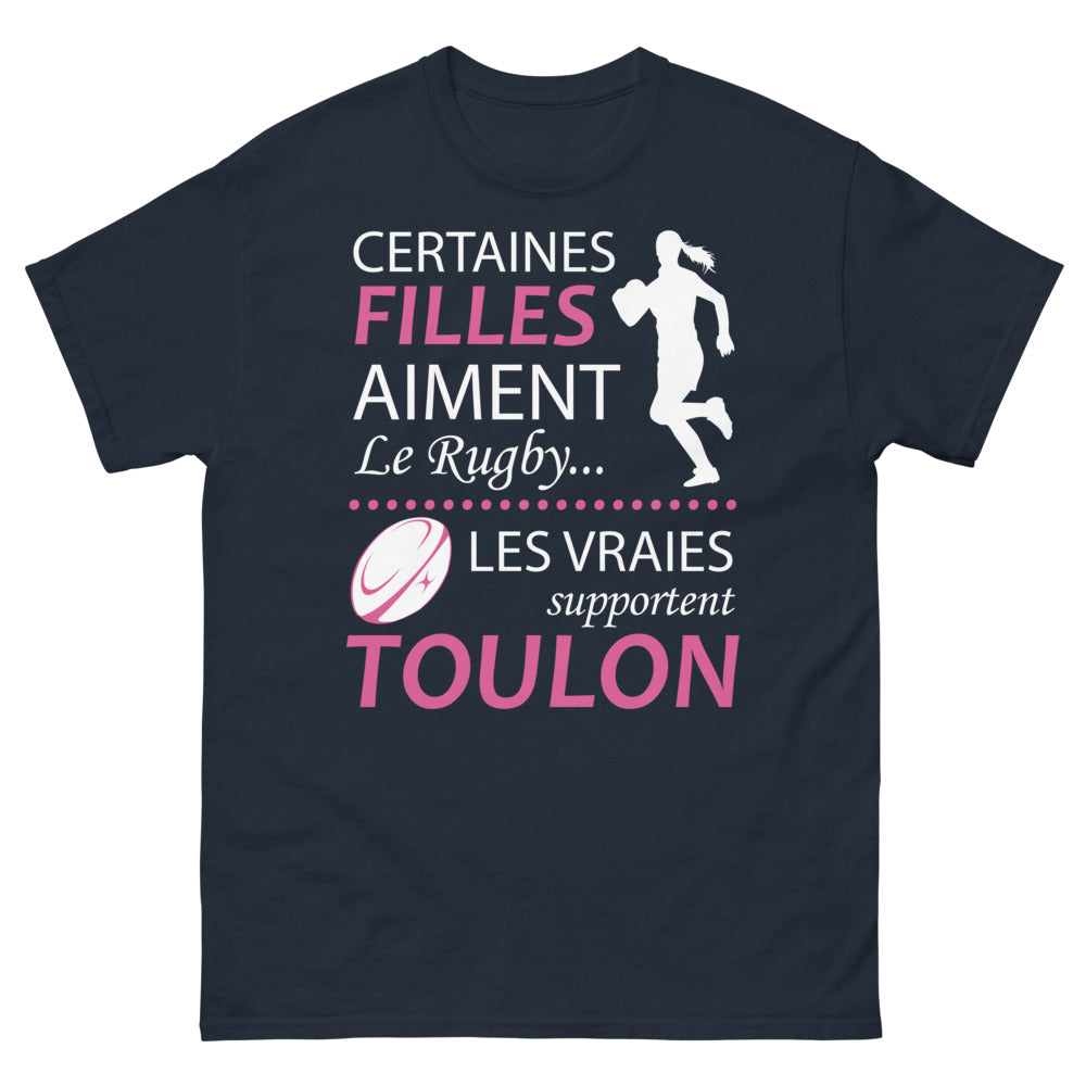 T-shirt Toulon marine - Certaines filles aiment le rugby