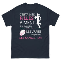 Thumbnail for T-shirt Rugby Filles Sang et Or marine - Les vraies supportent