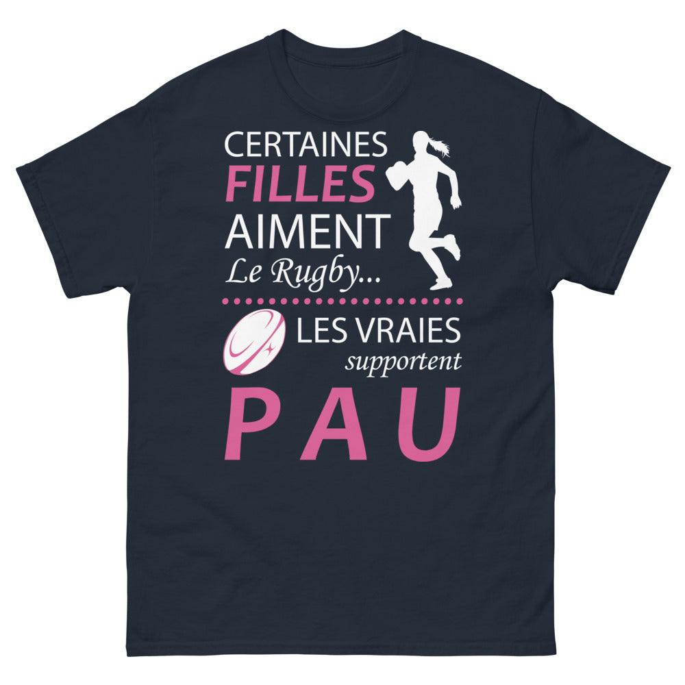 T-shirt Rugby Pau marine - Certaines filles aiment le rugby