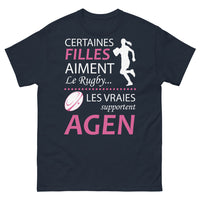 Thumbnail for T-shirt Rugby Agen marine - Certaines filles aiment le rugby