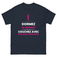Thumbnail for T-shirt Aide-Soignante marine - Dormez en sécurité, couchez avec une aide-soignante