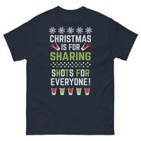 Thumbnail for T-shirt Noël bleu marine - Christmas is for Sharing! Shots for Everyone!