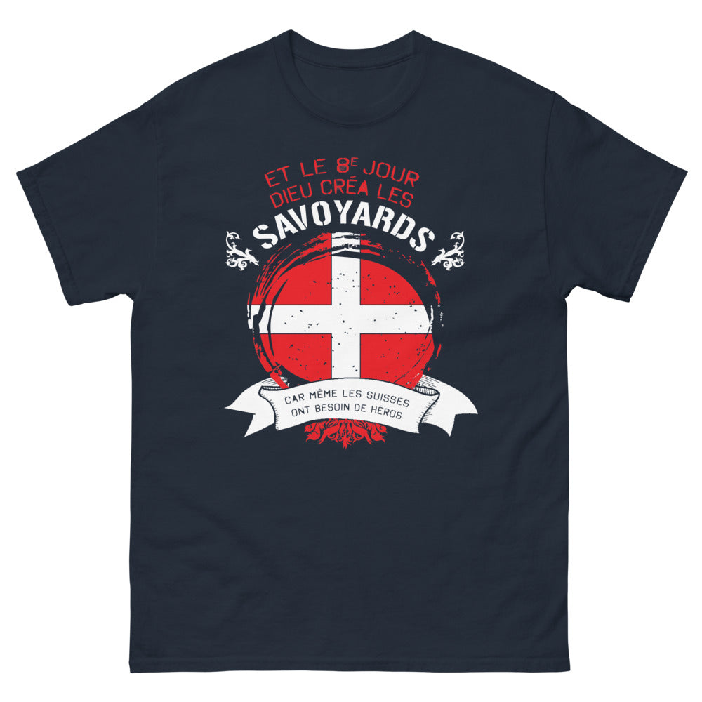 T-shirt Savoyard marine - Même les Suisses ont besoin de héros