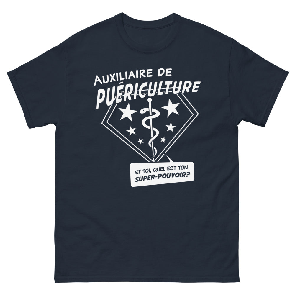 T-shirt puériculture marine - Découvre ton super pouvoir !