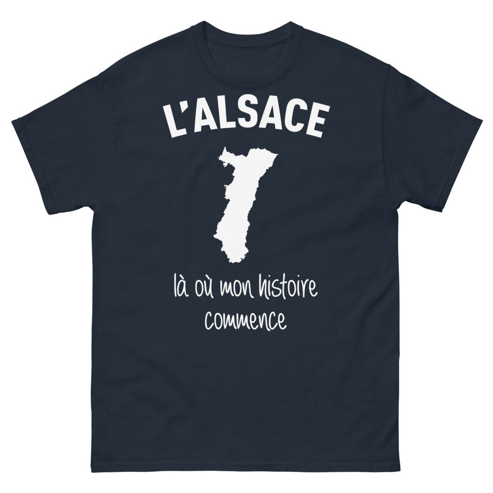 T-shirt Alsace noir dos - L'Alsace, là où mon histoire commence
