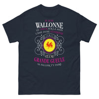 Thumbnail for T-shirt Wallonne marine - Cœur sur la main, grande gueule