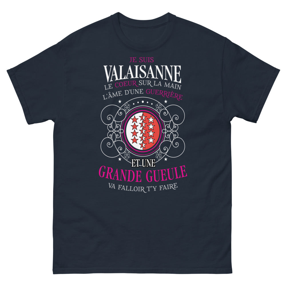T-shirt Valaisanne marine - Guerrière moderne avec humour