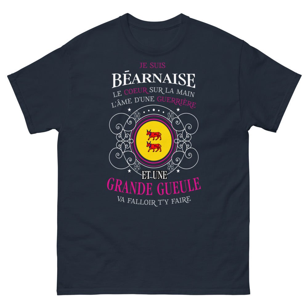 T-shirt Béarnaise marine - Cœur sur la main, âme de guerrière