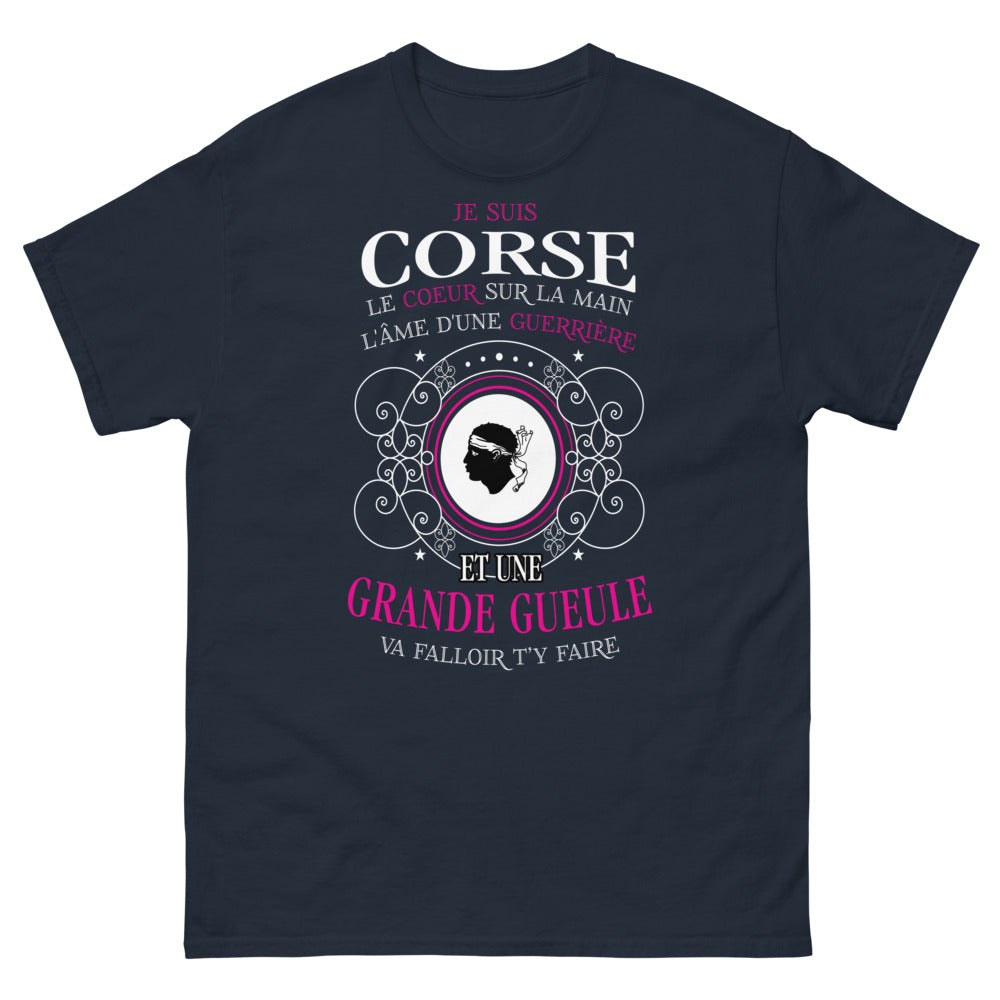 T-shirt Corse marine - Coeur sur la main et grande gueule