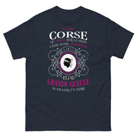 Thumbnail for T-shirt Corse marine - Coeur sur la main et grande gueule