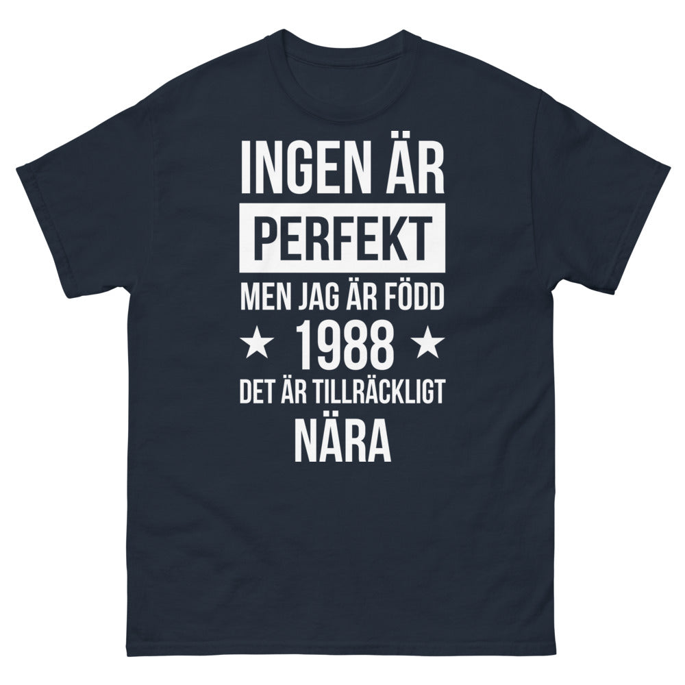 T-shirt Suède marine - Ingen är perfekt men jag är född 1988