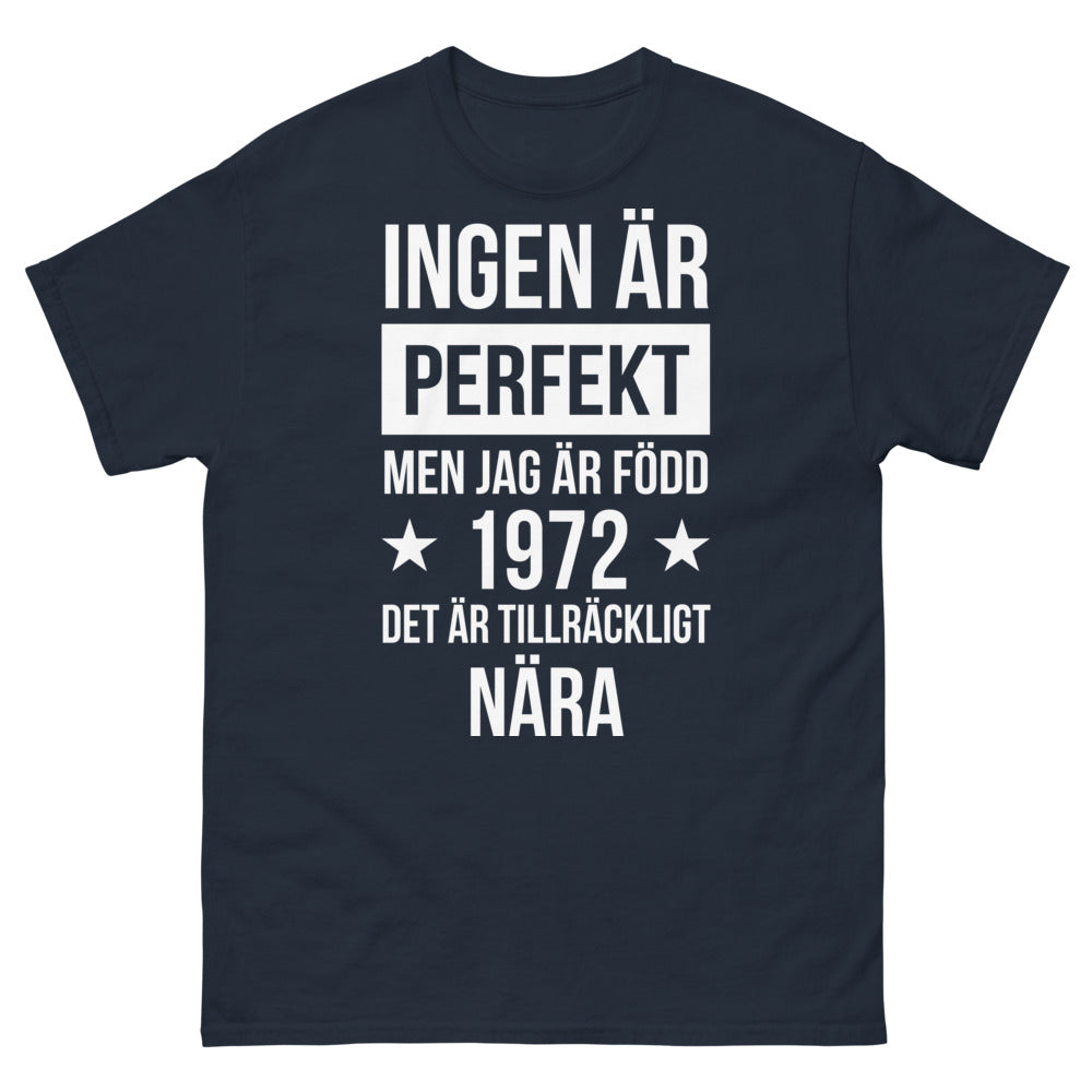 T-shirt Suédois noir dos - Ingen är perfekt men jag är född 1972