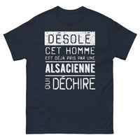 Thumbnail for T-shirt Alsace marine - Désolé, cet homme est déjà pris