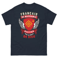 Thumbnail for T-shirt Occitan marine - Français de Naissance, humour et fierté