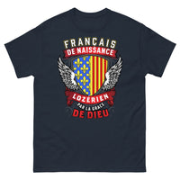 Thumbnail for T-shirt Lozérien marine - Français de Naissance, par la Grâce de Dieu