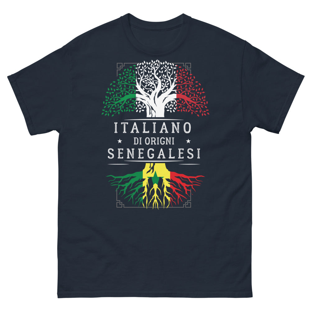 T-Shirt Senegal blu - omaggio all'Italia e al Senegal