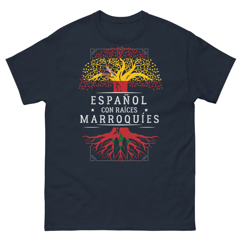 T-shirt Espagne marine - Racines marocaines à fleur de peau