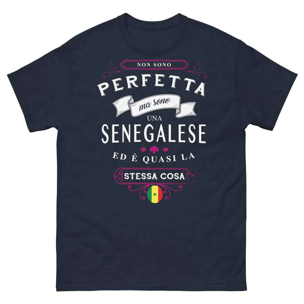 T-shirt Sénégal marine - Non sono perfetta, ma sono una senegalese