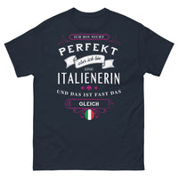 Thumbnail for T-shirt Italie marine - Ich bin nicht perfekt, aber ich bin eine Italienerin