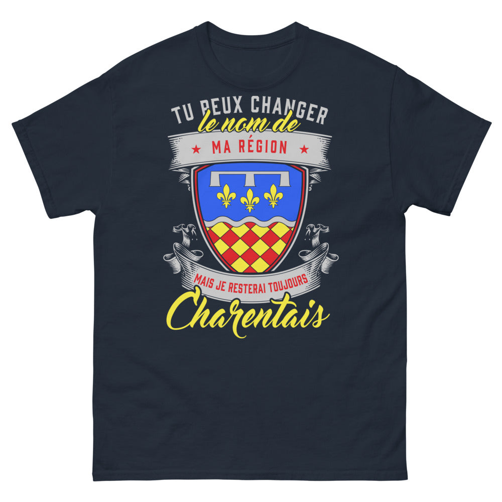 T-shirt Charentais marine - Tu peux changer le nom de ma région