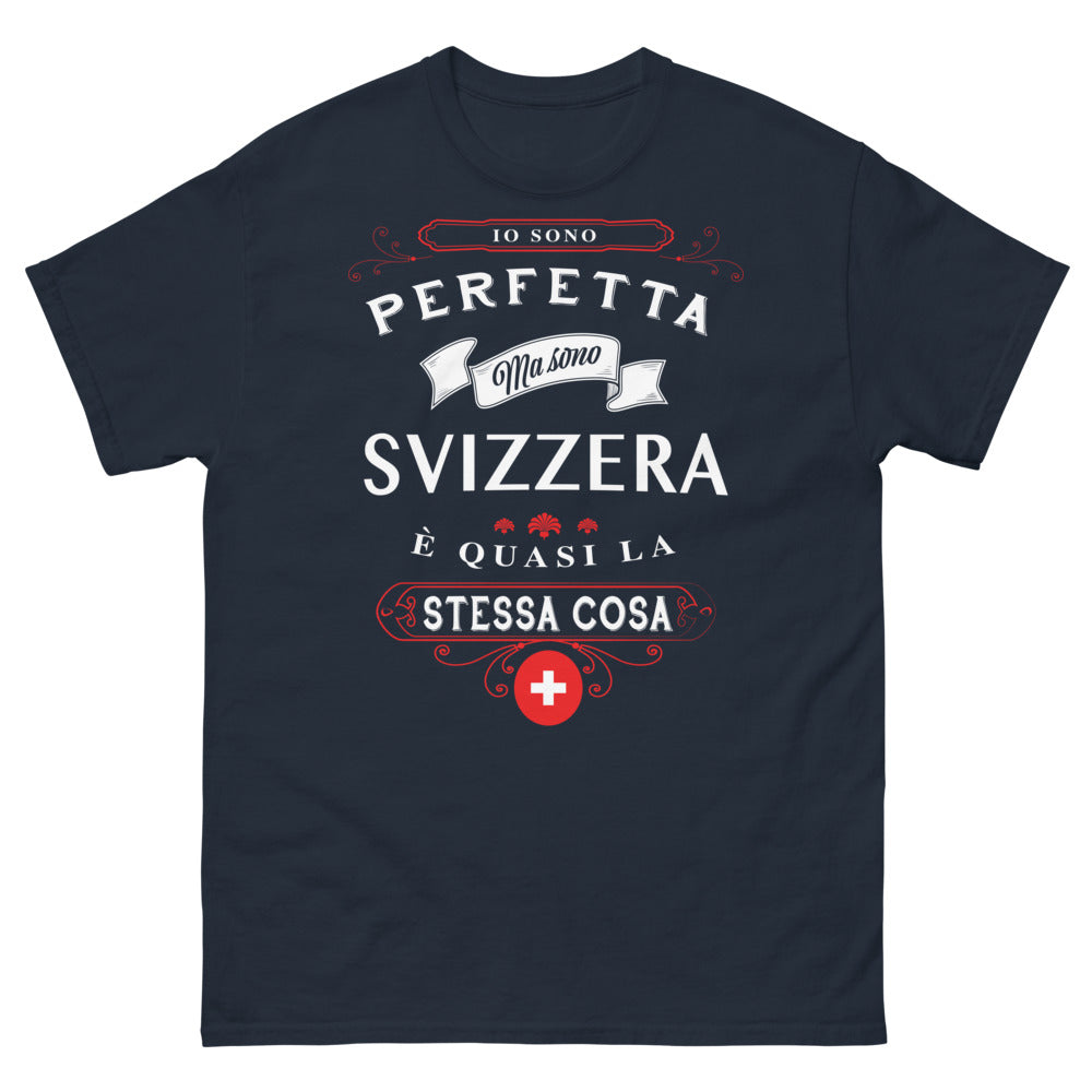 Maglietta Svizzera blu navy - Je suis parfaite mais je suis suisse