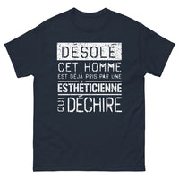 Thumbnail for T-shirt esthéticienne marine - Désolé, cet homme est déjà pris