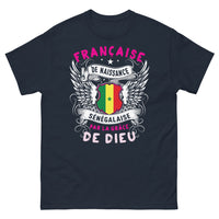 Thumbnail for T-shirt Sénégal bleu marine - Française de naissance, grâce de Dieu