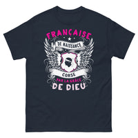 Thumbnail for T-shirt Corse marine - Française de naissance, Corse par la grâce de Dieu