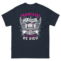 Thumbnail for T-shirt Bretagne bleu marine - Française de naissance, Bretonne par la grâce de Dieu