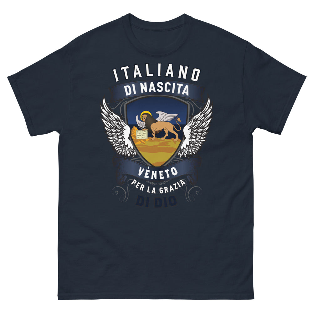 T-Shirt Veneto Blu Navy - Italiano di Nascita, Per la grazia di Dio