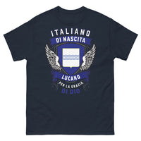 Thumbnail for T-shirt Lucano Basilicata blu marino - Italiano di nascita, Lucano per la grazia di Dio