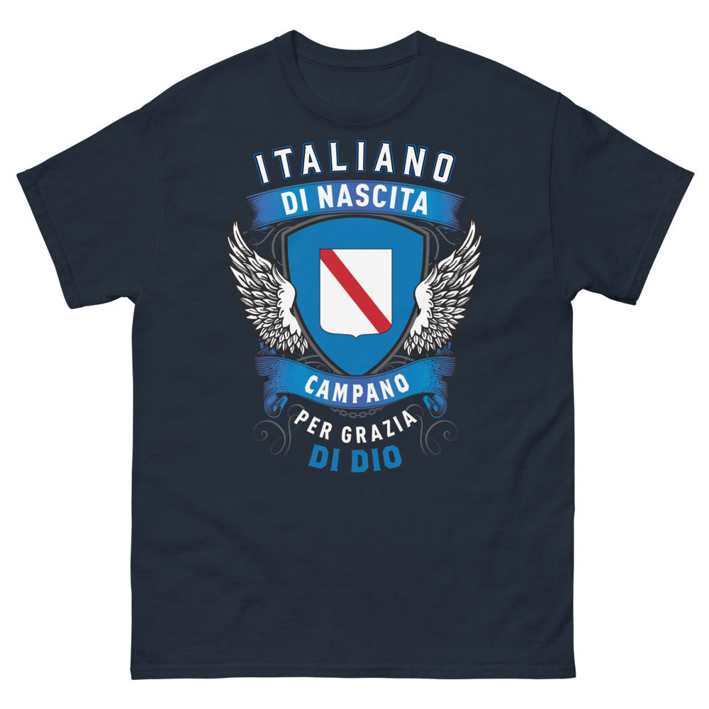 T-Shirt Campania blu navy - Italiano di nascita, campano per grazia di Dio
