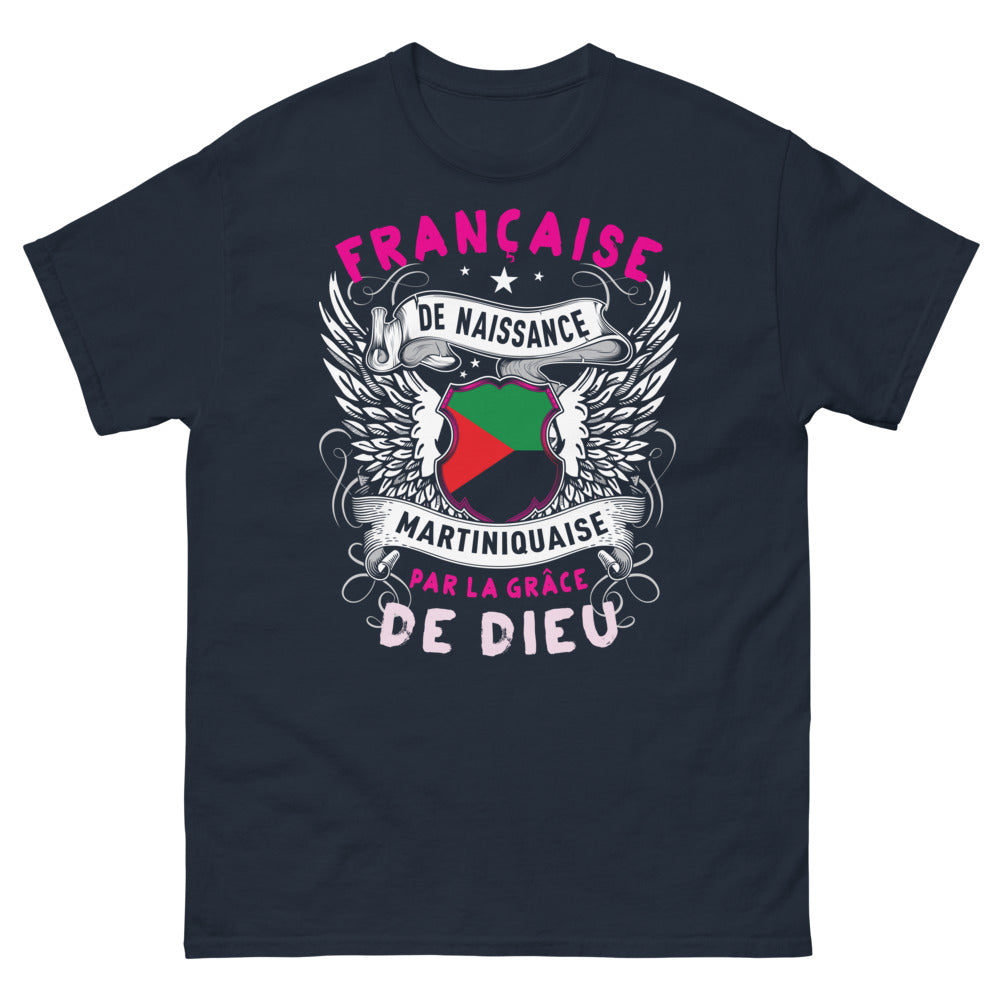 T-shirt Martinique marine - Française de naissance, Martiniquaise de cœur