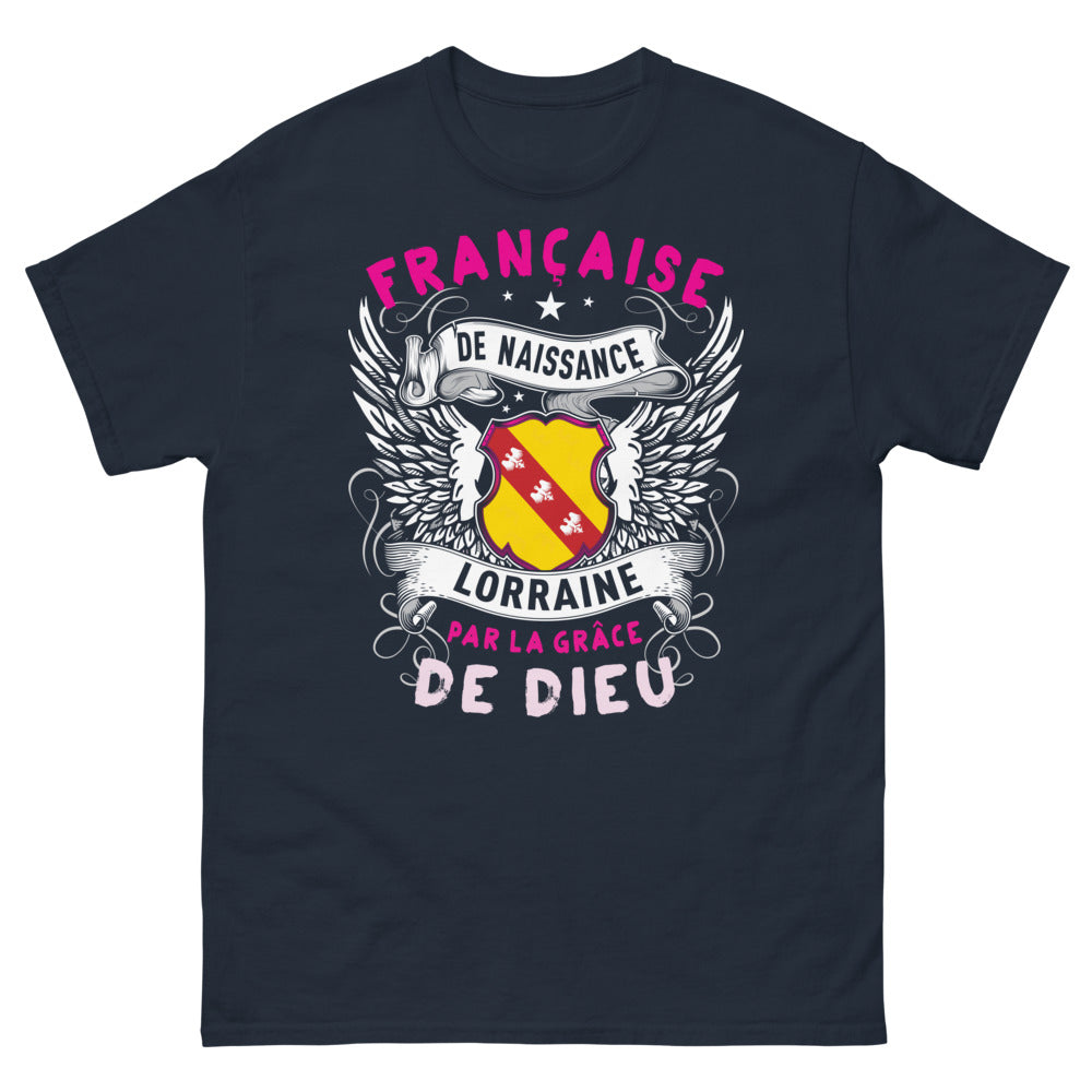 T-shirt Lorraine marine - Française de Naissance, grâce de Dieu